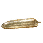 Sagebrook Home Resin 28``L Leaf Tray, Gold