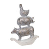 Sagebrook Home 14705 16" Resin Stacking Animals, Gray