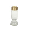 Sagebrook Home 14708-01 9" Glass Vase with Gold Rim, Clear