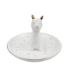 Sagebrook Home 14716-01 6" Trinket Tray, Llama, White