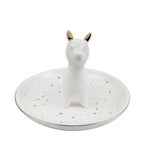 Sagebrook Home 14716-01 6" Trinket Tray, Llama, White