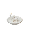 Sagebrook Home 14716-03 6" Trinket Tray, Elephant, White