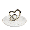 Sagebrook Home 14716-04 6" Trinket Tray, Double Heart, White