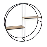 Sagebrook Home 14725-01 24" Metal/Wood Round Shelf, Black
