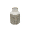 Sagebrook Home Metal 10" Deco Geometric Jar,Beige