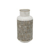 Sagebrook Home Metal 12" Deco Geometric Jar,Beige