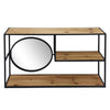 Sagebrook Home 14740-02 Metal/Wood Wall Shelf with Mirror Brown/Black