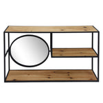 Sagebrook Home 14740-02 30" Metal/Wood Wall Shelf with Mirror Brown/Black