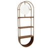 Sagebrook Home 14743-02 Metal/Wood 35" Oval Wall Shelf with Mirror, Bronze