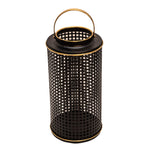 Sagebrook Home Metal 14" Grid Candle Holder, Black