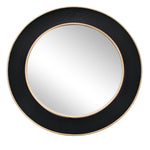 Sagebrook Home 14748 35" Metal Round Mirror with Gold Rim, Black