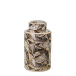 Sagebrook Home Ceramic 12`` Covered Jar, Abstract, Multi