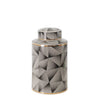 Sagebrook Home Ceramic 12`` Covered Jar, Abstract, Black