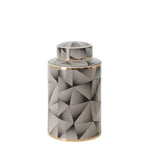 Sagebrook Home Ceramic 12`` Covered Jar, Abstract, Black