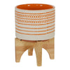 Sagebrook Home Ceramic 5" Planter On Stand W/ Dots, Orange