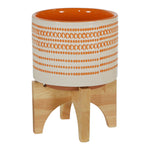 Sagebrook Home Ceramic 5" Planter On Stand W/ Dots, Orange