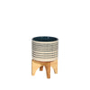 Sagebrook Home Ceramic 5" Planter On Standw/ Dots, Blue