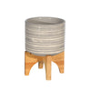 Sagebrook Home Ceramic 5`` Planter On Stand, Gray