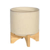 Sagebrook Home Ceramic 8`` Planter On Stand, Speckled Beige