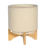 Sagebrook Home Ceramic 11`` Planter On Stand, Speckled Beige