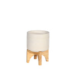 Sagebrook Home 14763-01 5" Ceramic Planter On Stand, Speckled White