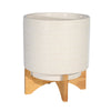 Sagebrook Home Ceramic 11`` Planter On Stand, Speckled White