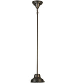 Meyda Lighting 147618 6"W Revival Schoolhouse Craftsman Brown on Brass Pendant Hardware