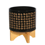 Sagebrook Home 14764-02 8" Ceramic Planter On Stand, Brown