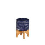 Sagebrook Home 14765-01 5" Ceramic Planter On Stand, Blue