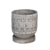 Sagebrook Home 14769-01 5" Tribal Pattern Planter with Saucer, Gray