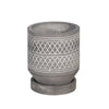 Sagebrook Home 14769-02 5" Diamond Pattern Planter with Saucer, Gray