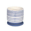 Sagebrook Home 14770-01 5" Ceramic Planter with Saucer, Blue