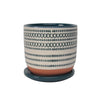 Sagebrook Home Ceramic 5" Planter W/ Saucer, Green