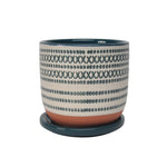 Sagebrook Home Ceramic 5" Planter W/ Saucer, Green