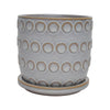 Sagebrook Home Ceramic 5" Bubbles Planter W/ Saucer, Beige
