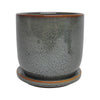 Sagebrook Home 14770-07 5" Ceramic Planter with Saucer, Green