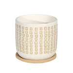 Sagebrook Home Ceramic 6" Planter W/ Saucer,Sand