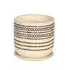 Sagebrook Home 14771-03 6" Ceramic Planter with Saucer, Cream