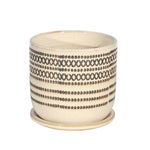 Sagebrook Home 14771-03 6" Ceramic Planter with Saucer, Cream