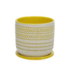Sagebrook Home Ceramic 6" Planter W/ Saucer, Yellow