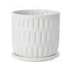 Sagebrook Home Ceramic 6" Textured Planter W/ Saucer, Beige