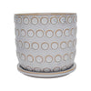 Sagebrook Home Ceramic 6" Bubbles Planter W/ Saucer, Beige