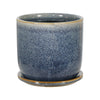 Sagebrook Home 14771-09 6" Ceramic Planter with Saucer, Aqua