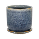 Sagebrook Home 14771-09 6" Ceramic Planter with Saucer, Aqua