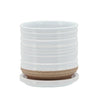 Sagebrook Home 14772-01 5" Ceramic Planter with Saucer, White