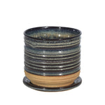 Sagebrook Home Ceramic 6" Textured Planterw/ Saucer, Multi