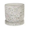 Sagebrook Home Terrazo  6`` Textured Planter W/ Saucer, White