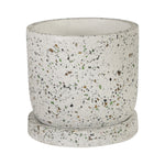 Sagebrook Home Terrazo  6`` Textured Planter W/ Saucer, White