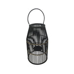 Sagebrook Home Bamboo 17" Lantern, Black