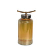 Sagebrook Home Glass 14`` Vase W/ Metal Lid,Gold Chrome